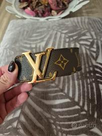 Cintura Louis Vuitton Marrone con fibbia dorata