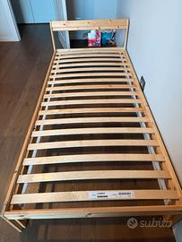 Letto in legno IKEA Neiden + Doghe Luroy 90x200