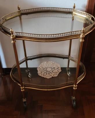 Carrello bar vintage in ottone


