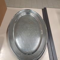 set 5 vassoi acciaio inox ovale 