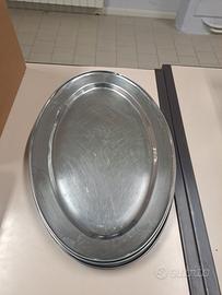 set 5 vassoi acciaio inox ovale 