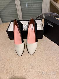 Pollini scarpe donna nuove blu e crema Tg.38