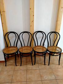 Antiquariato Sedie Vienna Thonet nere tonde