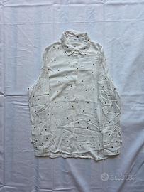Elegante camicia bianca a pois MNG