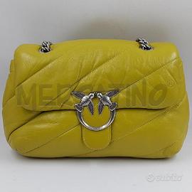 TRACOLLA DONNA PINKO VERDE TRAPUNTATA PELLE