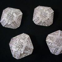 Set 4 bottoni di lusso, strass effetto diamante