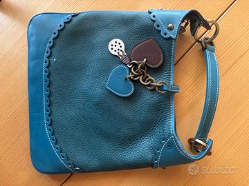 Luella Giselle borsa a spalla in pelle blu teal