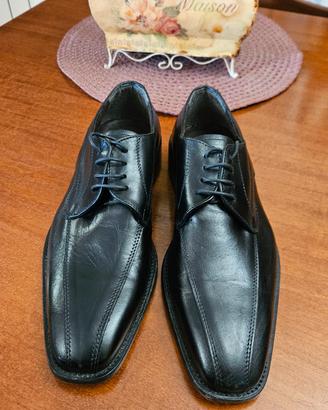 Scarpe eleganti stringate derby punta quadrata 41