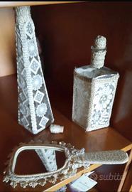 Tris soprammobili antica seteria S.Leucio