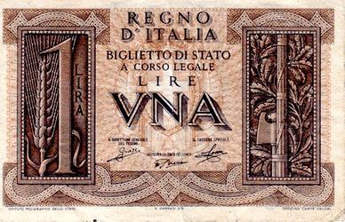 Lire VNA una lira REGNO D'ITALIA 1939