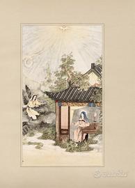 Wang Suda, Annunciazione, stampa su seta, 1930-50