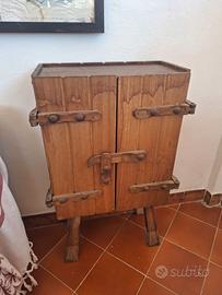 Mobiletto bar vintage in legno massello, '50/'70