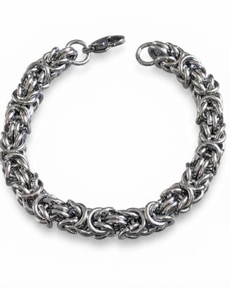 Bracciale in Acciaio a maglia bizantina