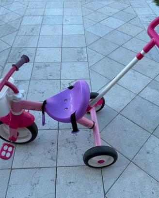Triciclo per bambina rosa/viola con asta