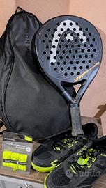 Padel kit racchetta scarpe borsa 