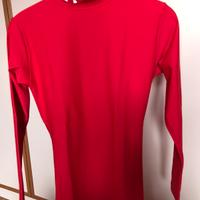 Maglia termica sci ragazzo Under Armour rossa s/m