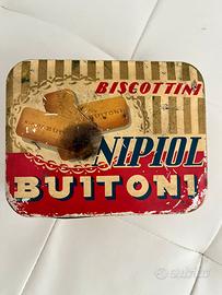 Scatola Biscotti Nipiol Buitoni in latta