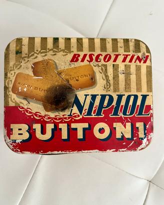 Scatola Biscotti Nipiol Buitoni in latta