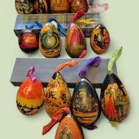 Artigianato originale russo. Uova legno dipinto 