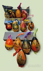 Artigianato originale russo. Uova legno dipinto 