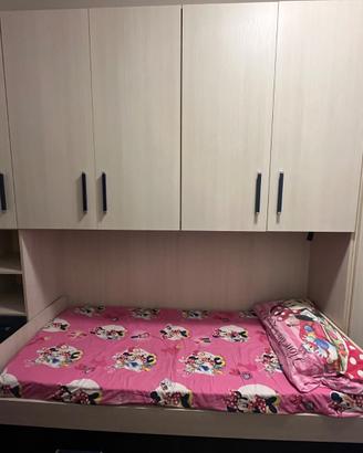 Letto a Ponte con Armadio e Cassetti- Salvaspazio