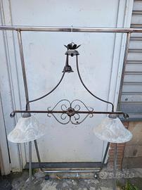 Lampadario bilancino ferro battuto 