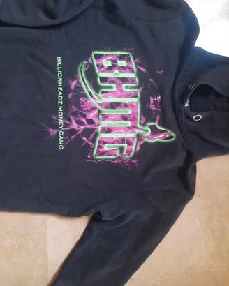 Felpa unisex
Nera con cappuccio 
BHMG
