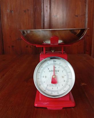 bilancia da cucina vintage Rossa funzionante