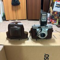 Fotocamera vintage bencini + flash + custodia orig