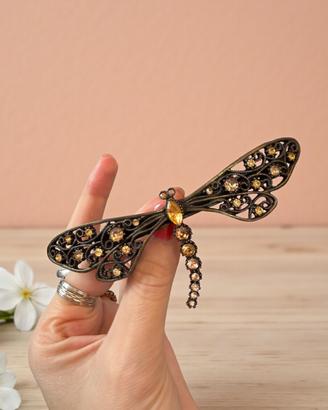 Spilla grande libellula vintage gioiello