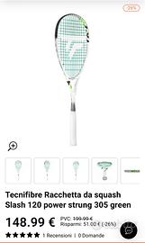 Racchetta squash tecnifibre slash 120