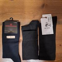 3 paia calzini lunghi neri in cotone nr 43/46