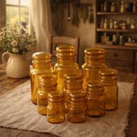 Barattoli vintage in vetro ambra