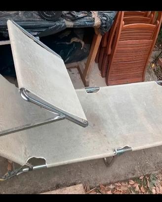2 Lettini prendisole pieghevoli alluminio