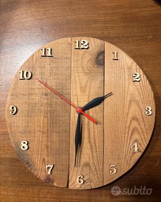 Orologio in legno artigianale da parete