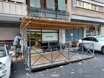 Veranda esterna bar in ferro zincato e pedana