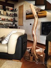 Piantana Lampada Led con legno di mare......