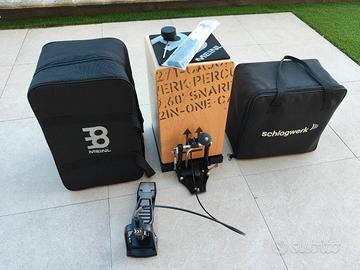 Cajon Drum Set Schlagwerk  + suo pedale e custodie
