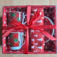 Due tazzine caffè con piattino + strofinaccio 