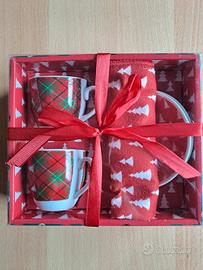 Due tazzine caffè con piattino + strofinaccio 