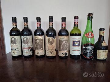 Set 8 bottiglie vino vintage