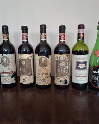 Set 8 bottiglie vino vintage