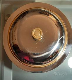 Ciotola  vintage in acciaio inox con coperchio