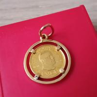 Ciondolo  con moneta Mussolini in oro