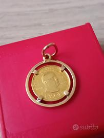 Ciondolo  con moneta Mussolini in oro