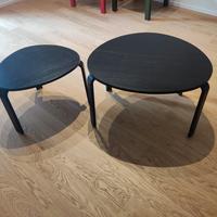 coppia di tavolini marrone-nero