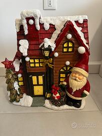 Casetta di babbo natale in ceramica