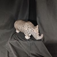 Scultura Rinoceronte Platino