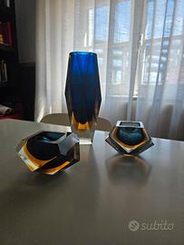 Tris vetri d'arte sommersi design vintage murano