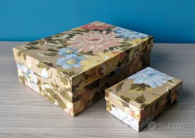 2 Scatole in cartone a fiori